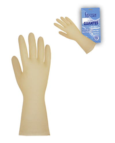 Guantes Satinados (Goma). Color Natural. Par.